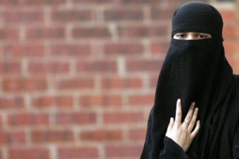 Burka muslim woman strip
