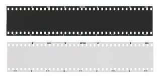 A black &.  white film strip