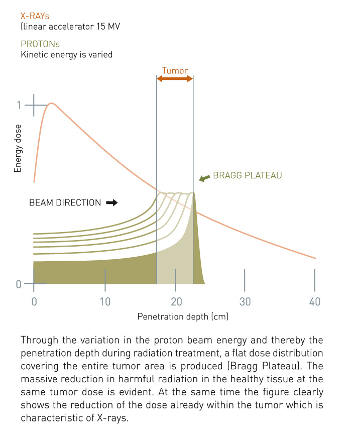 Penetration depth of protons