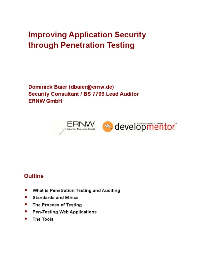 Penetration testing outline