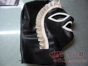 Leather fetish maid hood