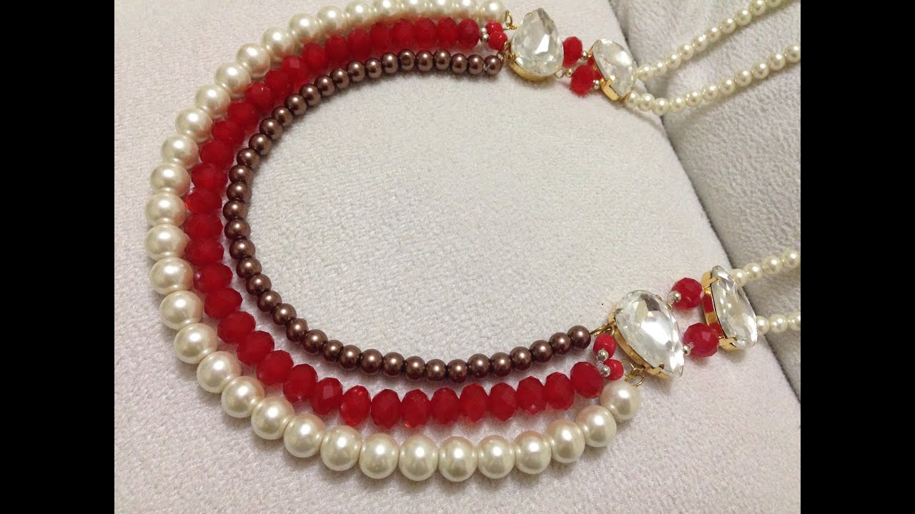 Hand job necklace pearl