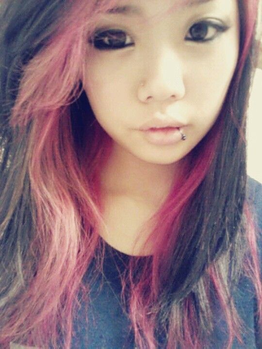 Asian girl with pierced lip