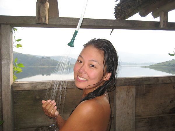 Asian in shower