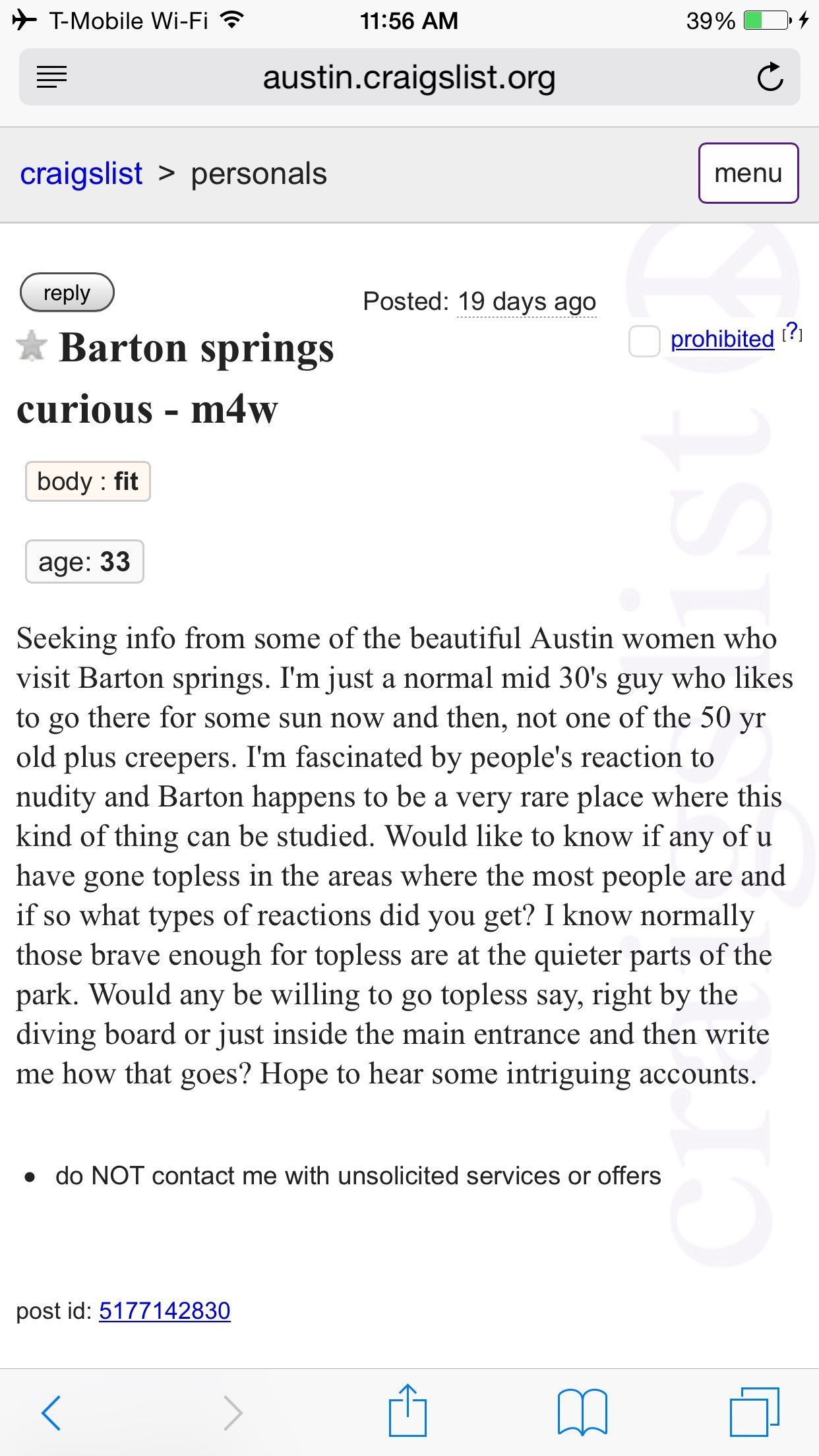 Barton springs voyeur