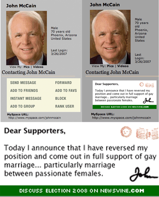 Goldfish reccomend Mccains position on gay marriage