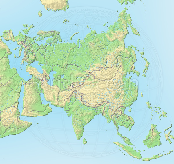 Asian relief map
