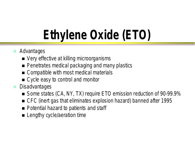 Ethylene oxide penetrates plastic