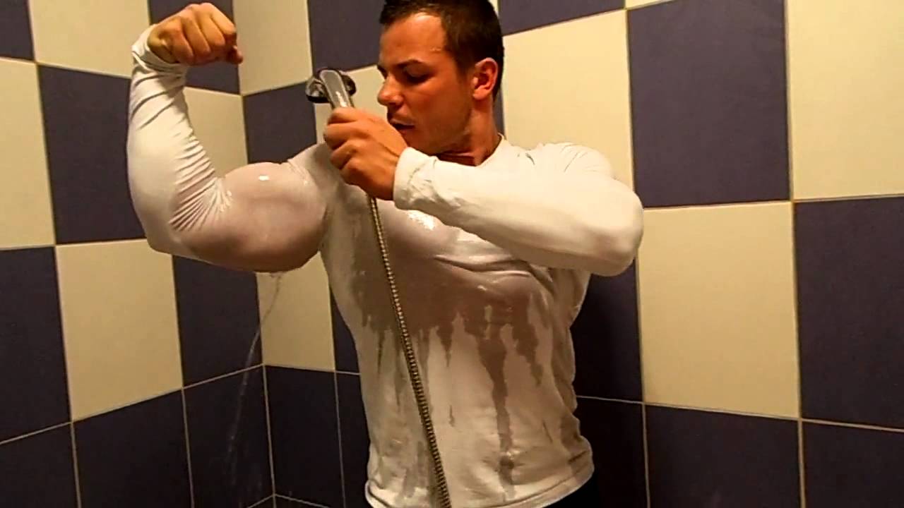Gay muscle shower