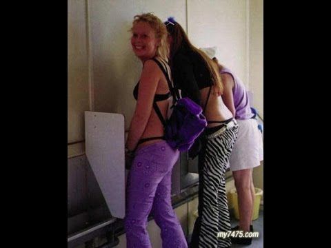 Girls pissing while standing