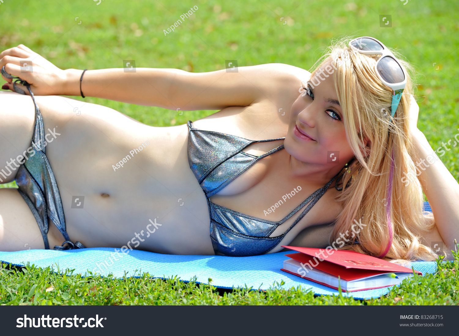 Laying out bikini
