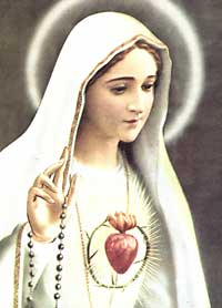 Virgin mary holding holy rosary